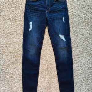 Hudson Jeans Dark Blue Distressed Skinny Jeans